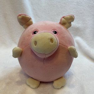 Pink Pig Plush Stuffed‎ Animal Squish 6” Round Squeeze Ball by Bullsitoy Toy